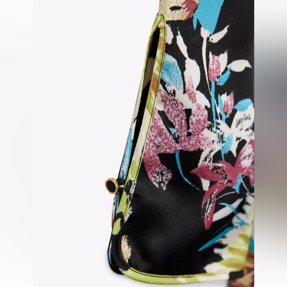 ZARA GATHERED PRINTED DRESS MULTICOLORED SIZE XS NWT - Picture 8 of 8